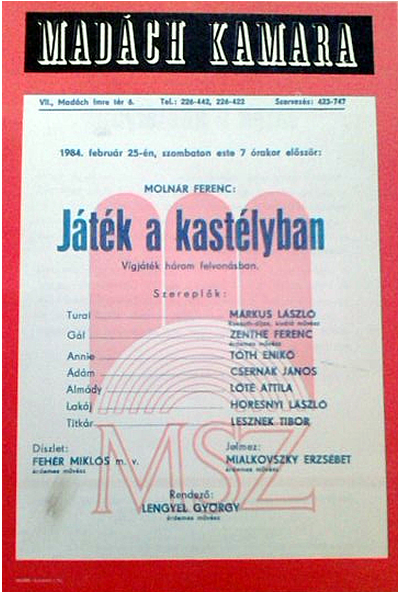 Molnár Ferenc-Játék a kastélyban (színházi felvétel-MadáchKamara Szinház)